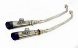 Stainless Upswept Exhaust with Blue Tip for Honda C50 C70 C90 / Pit Bike