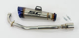 Stainless Upswept Exhaust with Blue Tip for Honda C50 C70 C90 / Pit Bike