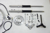 Custom Tracker Front Fork & 1.60 × 18 Wheel Kit for Honda C50 C70 C90