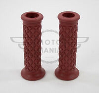 7/8" 22MM Cafe Racer Diamond Handlebar Grips maroon