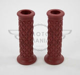 7/8" 22MM Cafe Racer Diamond Handlebar Grips maroon