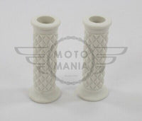 7/8" 22MM Cafe Racer Diamond Handlebar Grips White
