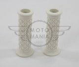 7/8" 22MM Cafe Racer Diamond Handlebar Grips White