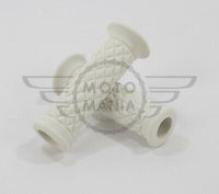 7/8" 22MM Cafe Racer Diamond Handlebar Grips White