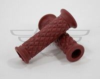 7/8" 22MM Cafe Racer Diamond Handlebar Grips maroon