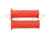 7/8" 22MM Cafe Racer Diamond Handlebar Grips Red