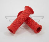 7/8" 22MM Cafe Racer Diamond Handlebar Grips Red