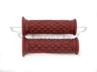 7/8" 22MM Cafe Racer Diamond Handlebar Grips maroon