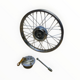 CG125 18 inch front drum brake wheel assembly with chrome steel rim