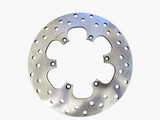 Rear brake disc 110mm centre and six-hole mounting pattern