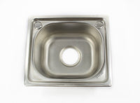 Stainless Steel Single Bowl Sink Insert Waste kit & Tap 37 X 32cm