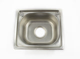 Stainless Steel Single Bowl Sink Insert Waste kit & Tap 37 X 32cm