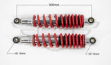 Universal Shock Absorbers Red 300mm Honda Yamaha Suzuki Custom