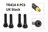 x4 PCS TR414 Tubeless Tyre Valve & Dust Caps Rubber Car Van Motorcycle Wheel