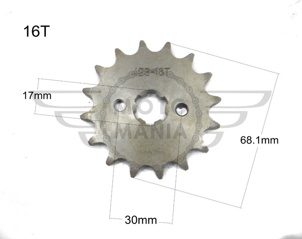 Front Chain Sprocket 428 17mm 16T Honda C50 C70 C90 Pitbike YX125 YX140 YX160