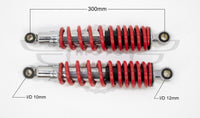 Universal Shock Absorbers Red 300mm Honda Yamaha Suzuki Custom