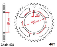 Front and Rear Sprocket Set For Suzuki GZ125 MARAUDER 1998-2011