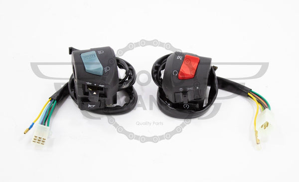 Universal Motorcycle Handlebar Switches Left & Right indicator 7/8" 22mm Blue