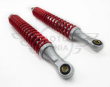 Rear Shock Absorbers Pair 330mm Red Honda Yamaha Suzuki Kawasaki
