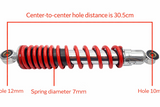 Motorcycle Rear Shock Pair Red X2 310mm Honda Yamaha Suzuki
