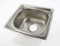 Stainless Steel Single Bowl Sink Insert Waste kit & Tap 37 X 32cm