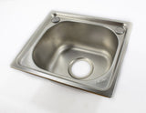 Stainless Steel Single Bowl Sink Insert Waste kit & Tap 37 X 32cm
