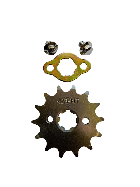 Front Chain sprocket 428 17mm 14 Tooth Honda Pitbike + Sprocket clip and bolts