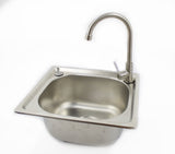 Stainless Steel Single Bowl Sink Insert Waste kit & Tap 37 X 32cm