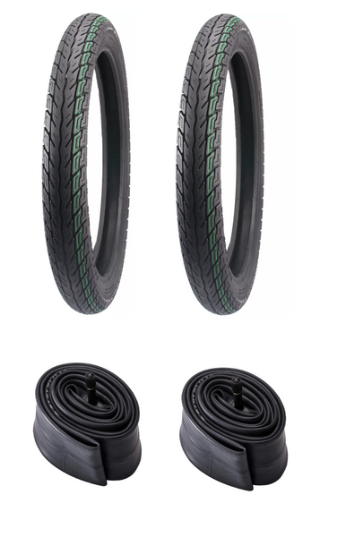 Front & Rear Tyre + Tubes X2 Pair Honda ANF125 ANF125i Innova 2.75/3.00 x 17