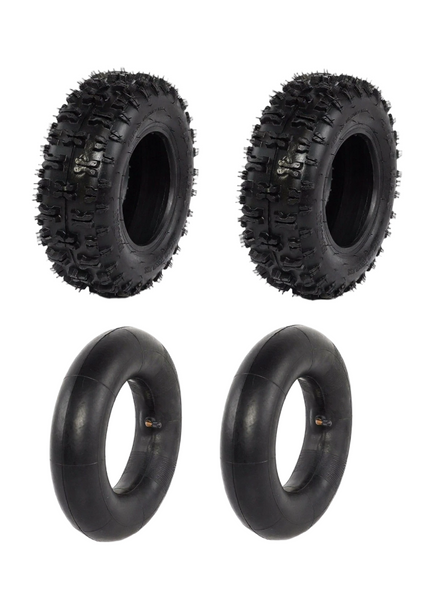 ATV Tyre 4.10-6 Off Road Knobbly Tire Tube 4.10 x 6 Quad Bike Go Kart X2 Pair