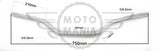 Aluminium low Handlebars Silver Aluminium Handlebar Handle bar Honda MSX125 Gr