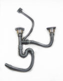 Double Bowl Sink Waste Kit Drainage Flex pipe PVC with Overflow Food trap