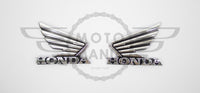 Honda Motorcycle Bike Badge x2 Silver Logo Decall 3D