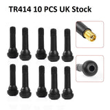 x10 PCS TR414 Tubeless Tyre Valve & Dust Caps Rubber Car Van Motorcycle Wheel