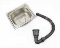 Stainless Steel Single Bowl Sink Insert Waste kit & Tap 37 X 32cm
