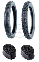 Front & Rear Tyre Set Tubes DOT Mark KAWASAKI AR50 AR80 AR125 KH100 KH125 KC100