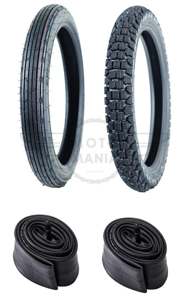 Front & Rear Tyre Set Tubes DOT Mark KAWASAKI AR50 AR80 AR125 KH100 KH125 KC100