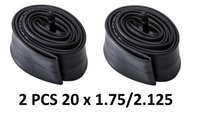 20x1.75/2.125 Rubber Inner Tube 20 in Straight Valve Bicycle Childrens E bike X2