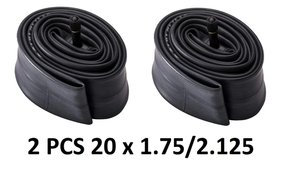20x1.75/2.125 Rubber Inner Tube 20 in Straight Valve Bicycle Childrens E bike X2
