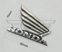 Honda Motorcycle Bike Badge x2 Silver Logo Decall 3D