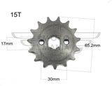 Front Chain Sprocket 428 17mm 15T  Honda C50 C70 C90 Pitbike YX125 YX140 YX160