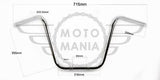Handle bars 22mm 7/8" 72cm motorbike pit bike Honda Suzuki Yamaha Kawa