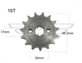 Front Chain Sprocket 428 17mm 15T  Honda C50 C70 C90 Pitbike YX125 YX140 YX160