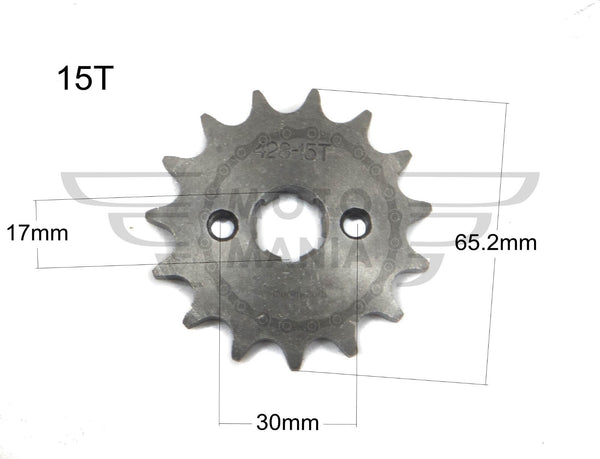 Front Chain Sprocket 428 17mm 15T  Honda C50 C70 C90 Pitbike YX125 YX140 YX160