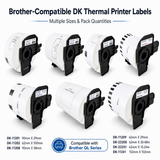 Compatible DK thermal labels for Brother QL-1050, QL-1050N, QL-1060N, QL-1100 / QL-1100c and QL-1110NWB / QL-1110NWBc