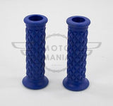 7/8" 22MM Cafe Racer Diamond Handlebar Grips Blue